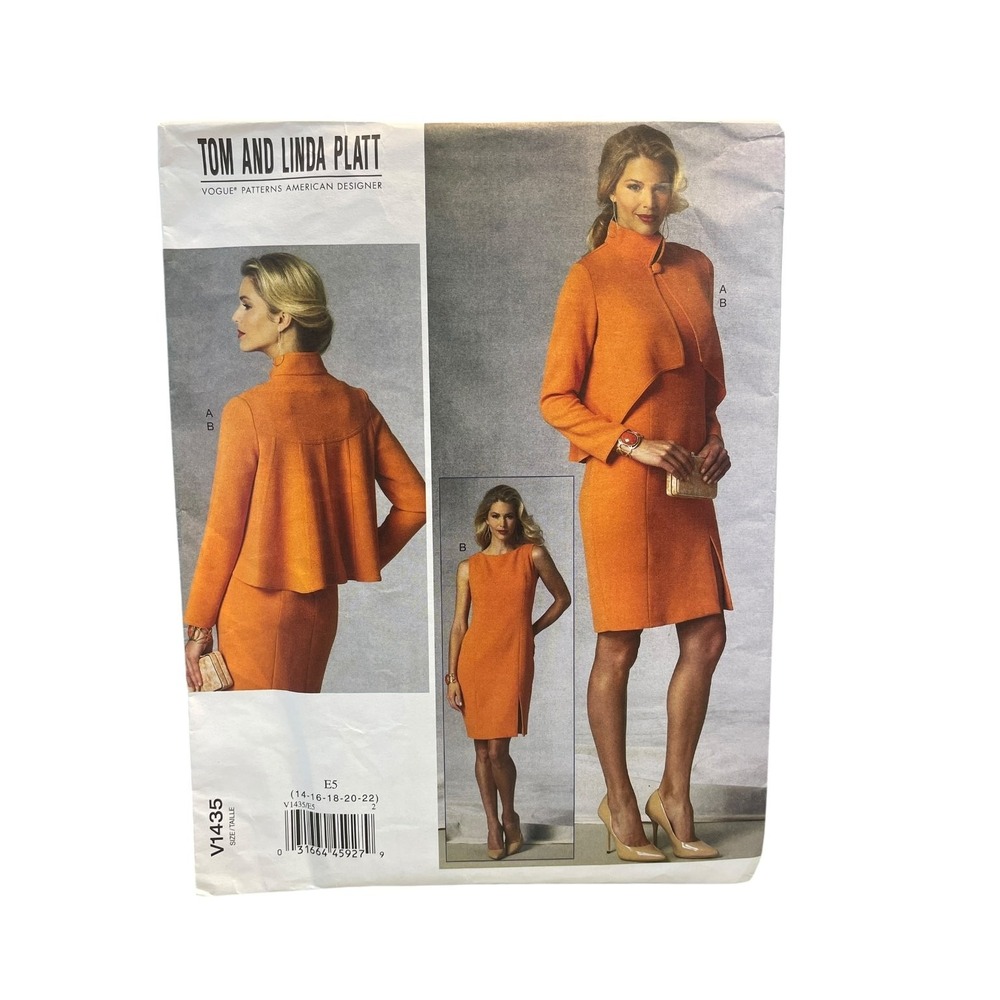 Vogue V1435 Tom & Linda Platt Dress Jacket Pattern Misses' E5 (14-22)